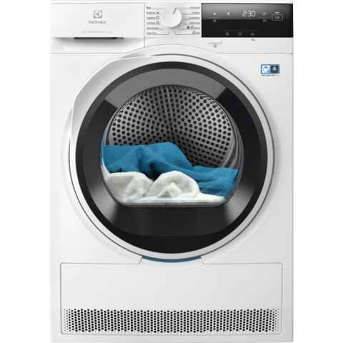 Electrocasnice - Uscător de rufe cu pompă de căldură Electrolux EW7D384AE – 8 kg, 3DSense & DelicateCare cu MixCare, EasyClean™ & AntiCrease, Clasa A++, Alb