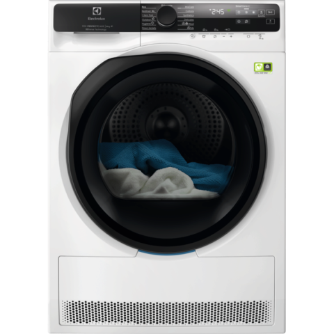 Electrocasnice - Uscător de rufe cu pompă de căldură Electrolux EW9D587KCE – 8 kg, 3DSense & DelicateCare cu MixCare, SmartSelect cu Wi‑Fi, EasyClean™ & AntiCrease, Clasa A+++, Inox
