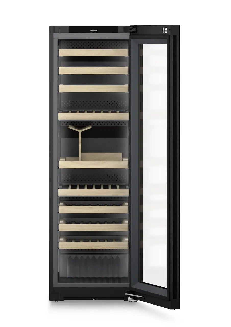 Freestanding - Vitrina pentru vinuri Liebherr WPgbi 5283 Vinidor Selection, 358 l, 85 sticle, 185.4 cm, Clasa F, BlackSteel