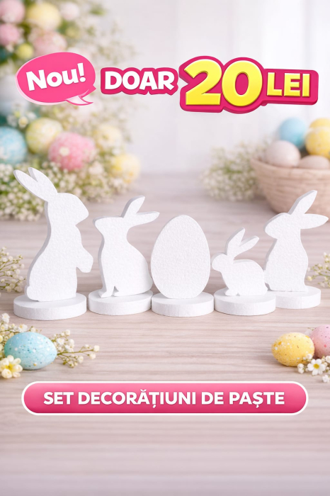 Set iepurași polistiren pentru decor pascal [3]