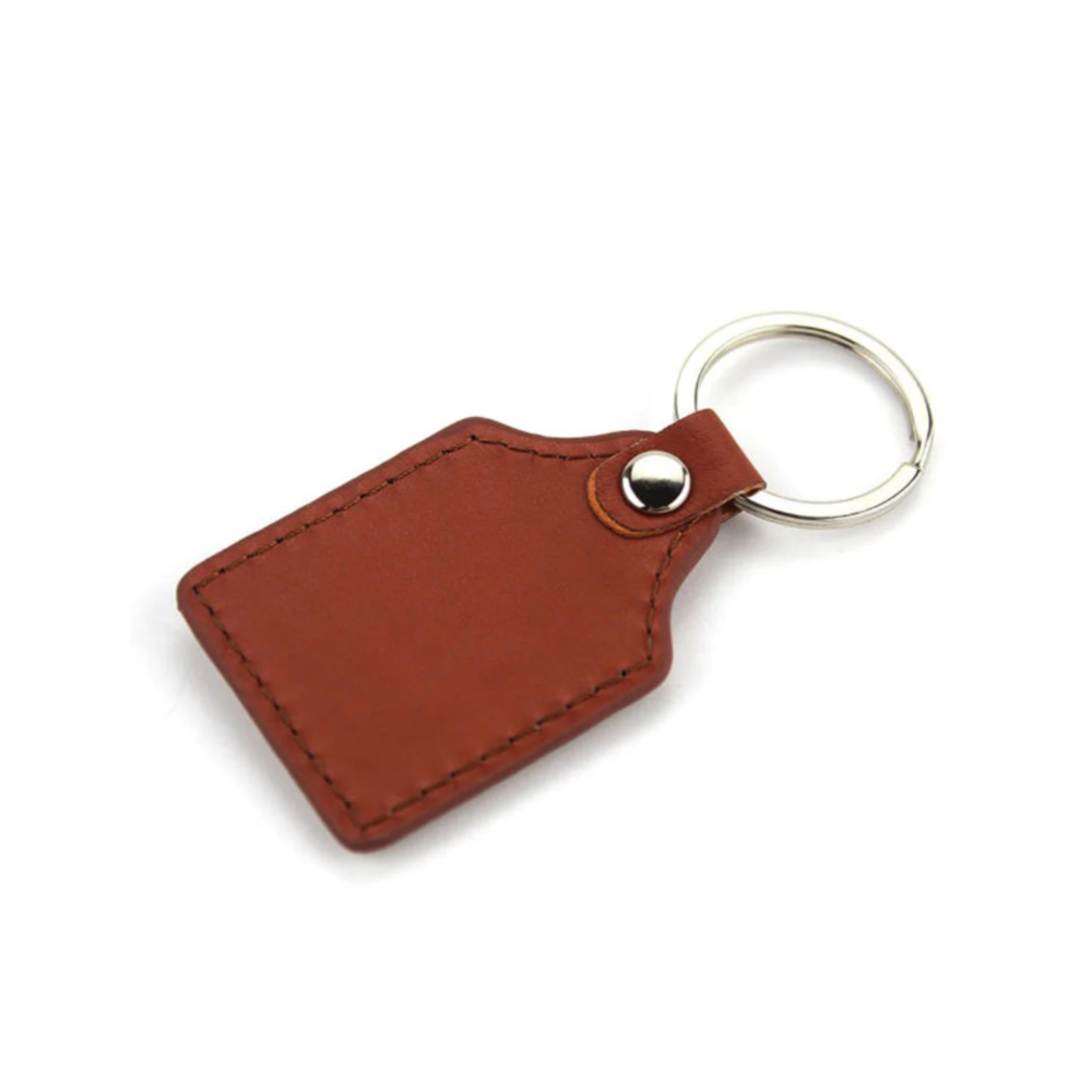 Breloc piele cu pandantiv metalic dreptunghi [2]