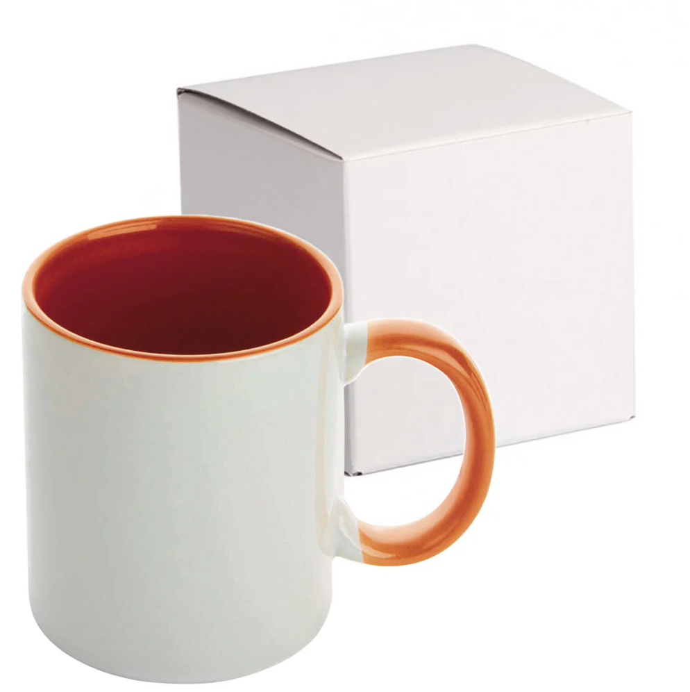 Cana ceramica cu maner si interior colorat , 330 ml [8]