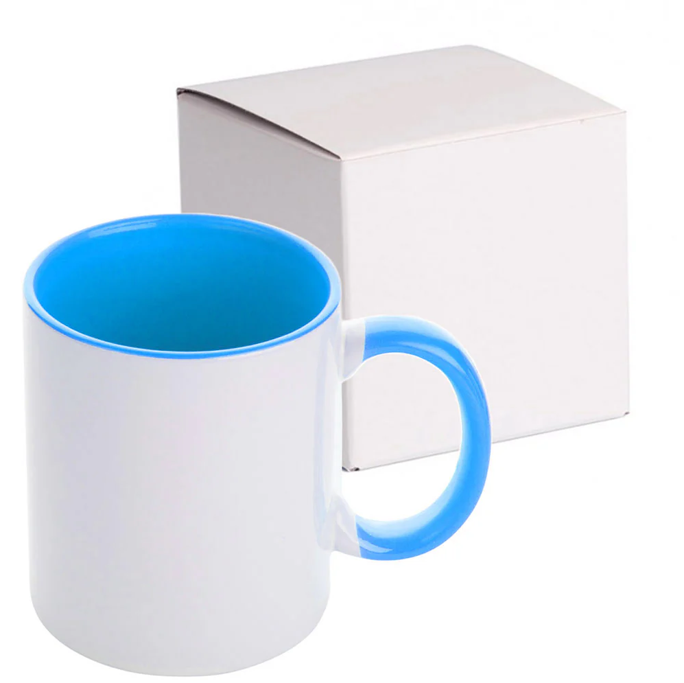 Cana ceramica cu maner si interior colorat , 330 ml [4]