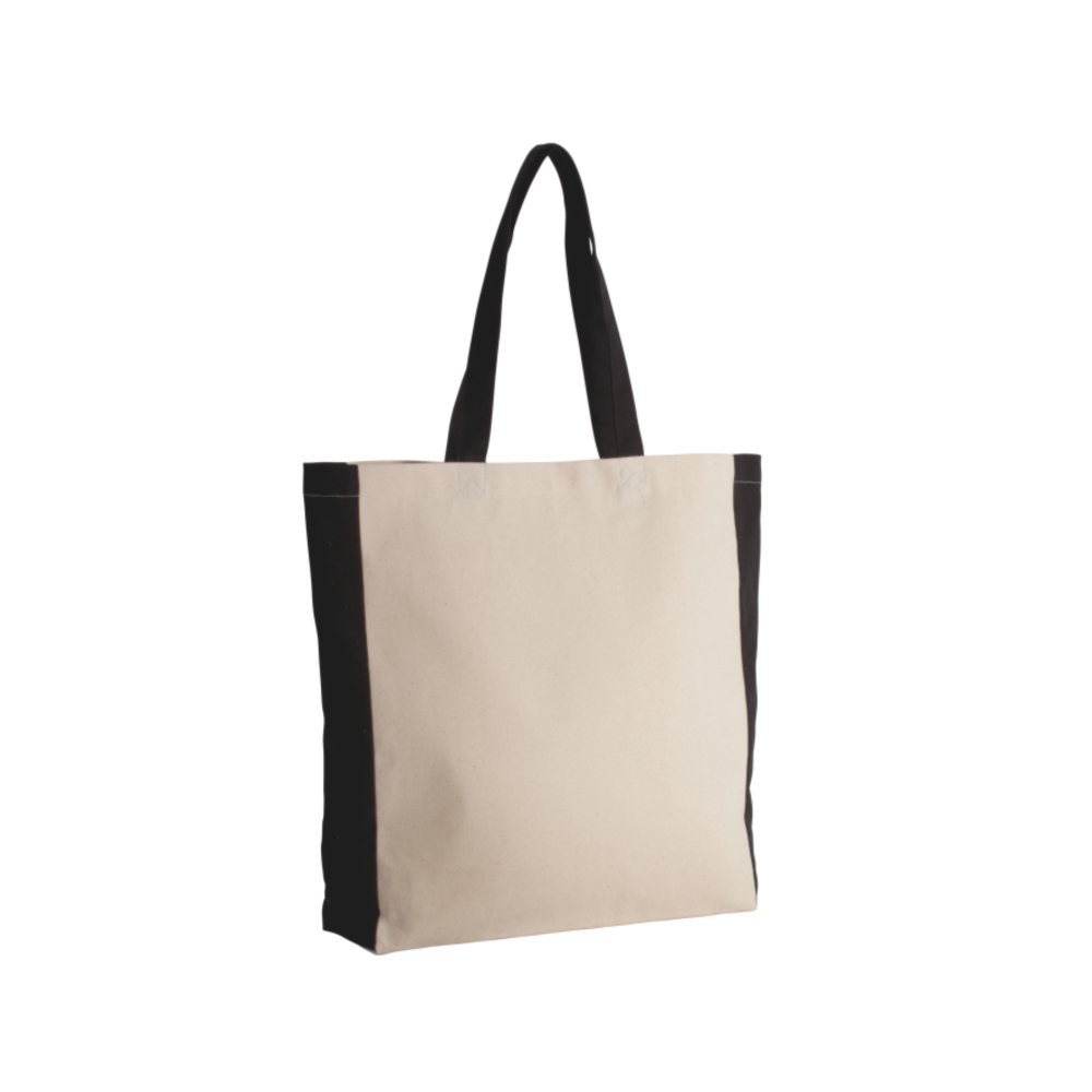 Geanta tote din bumbac cu manere si clin contrastante, 310 g/m2 [2]