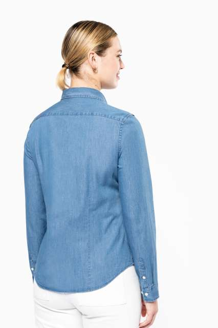 Camașa denim dama, 100% bumbac 160 g/m² , Kariban [4]