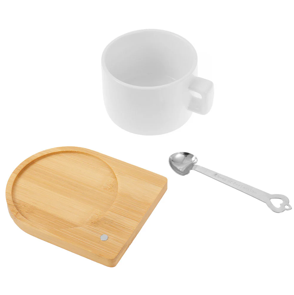 Set ceasca cu suport de lemn si lingurita [2]