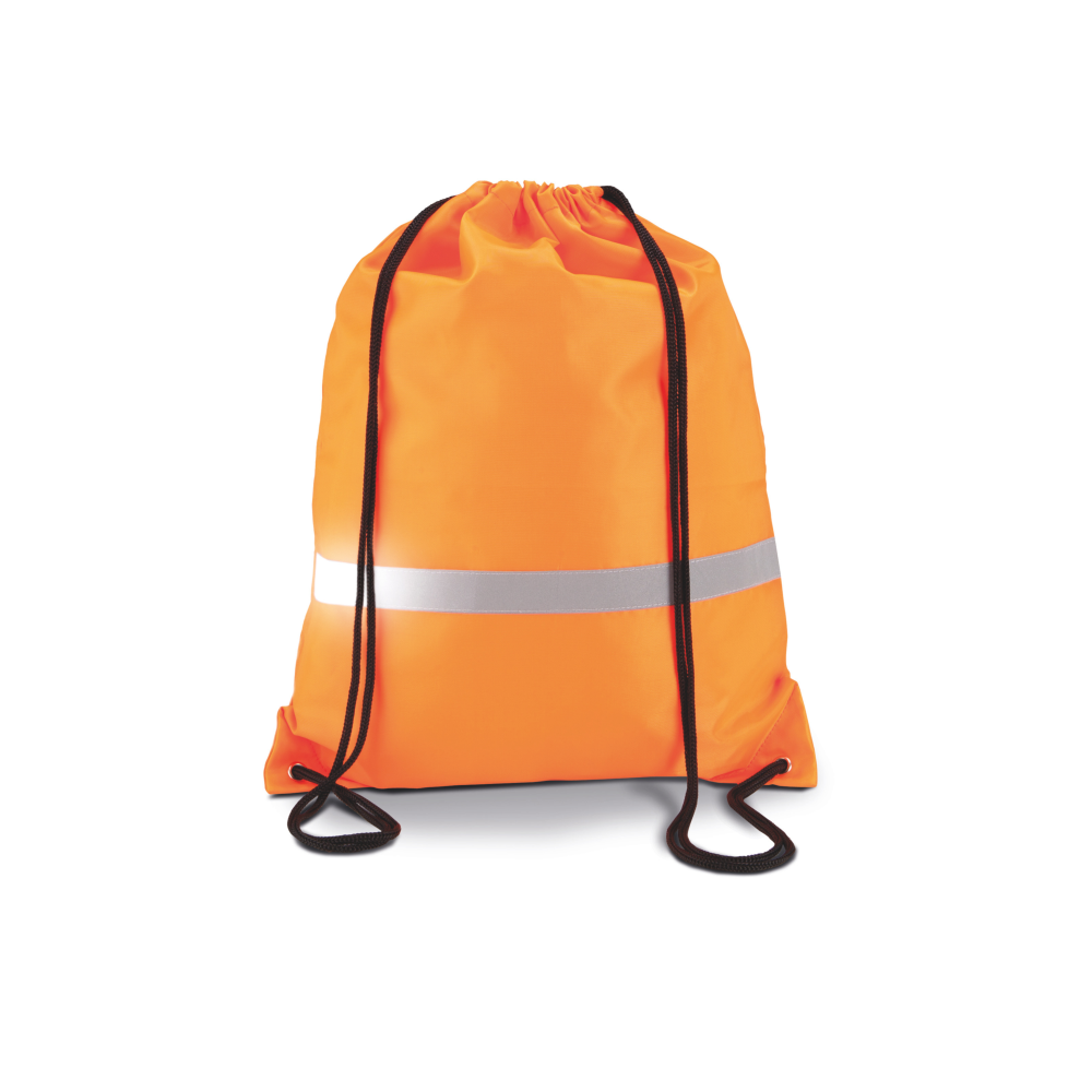 Rucsac din poliester  cu snur și cu banda reflectorizanta [2]