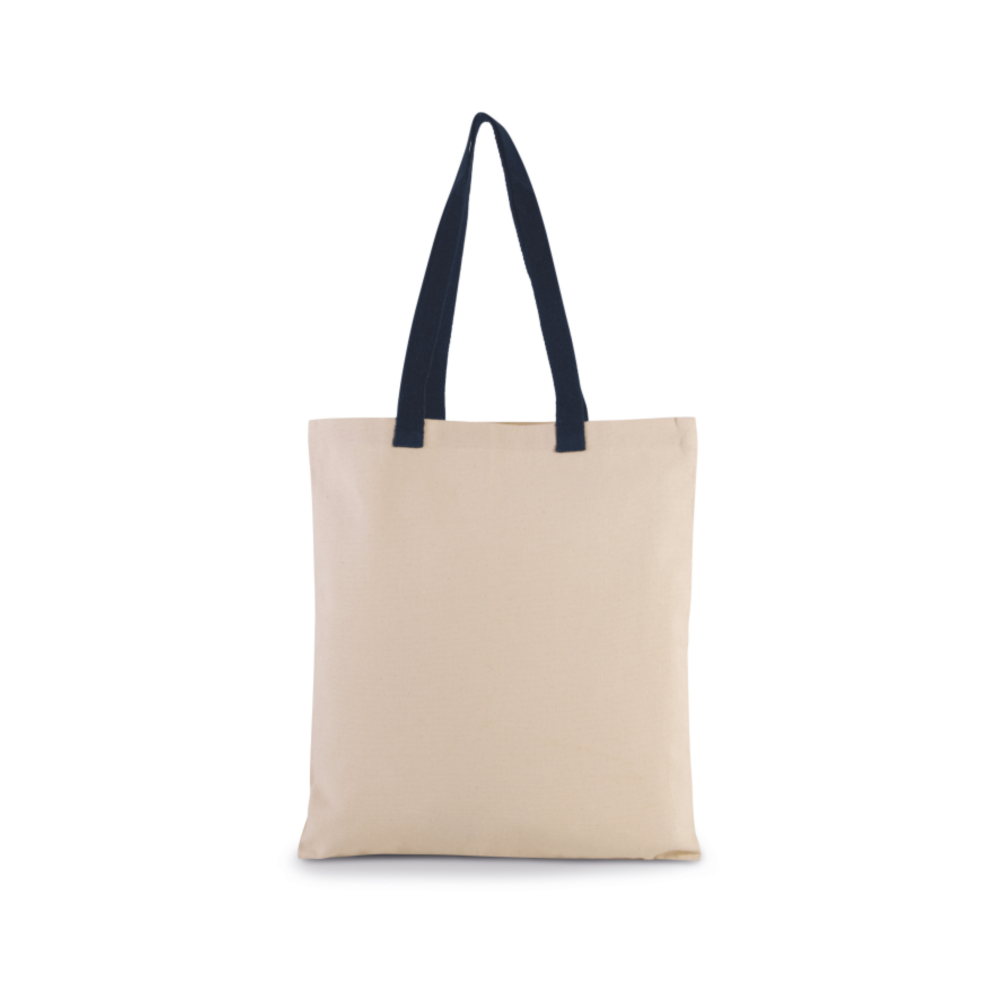 Sacosa clasica pentru cumparaturi, din panza de bumbac, manere contrastante [8]