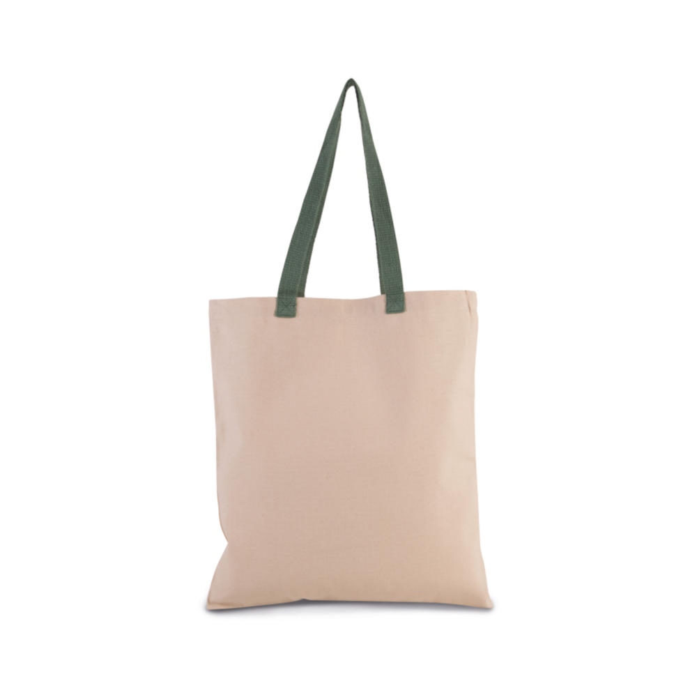 Sacosa clasica pentru cumparaturi, din panza de bumbac, manere contrastante [5]