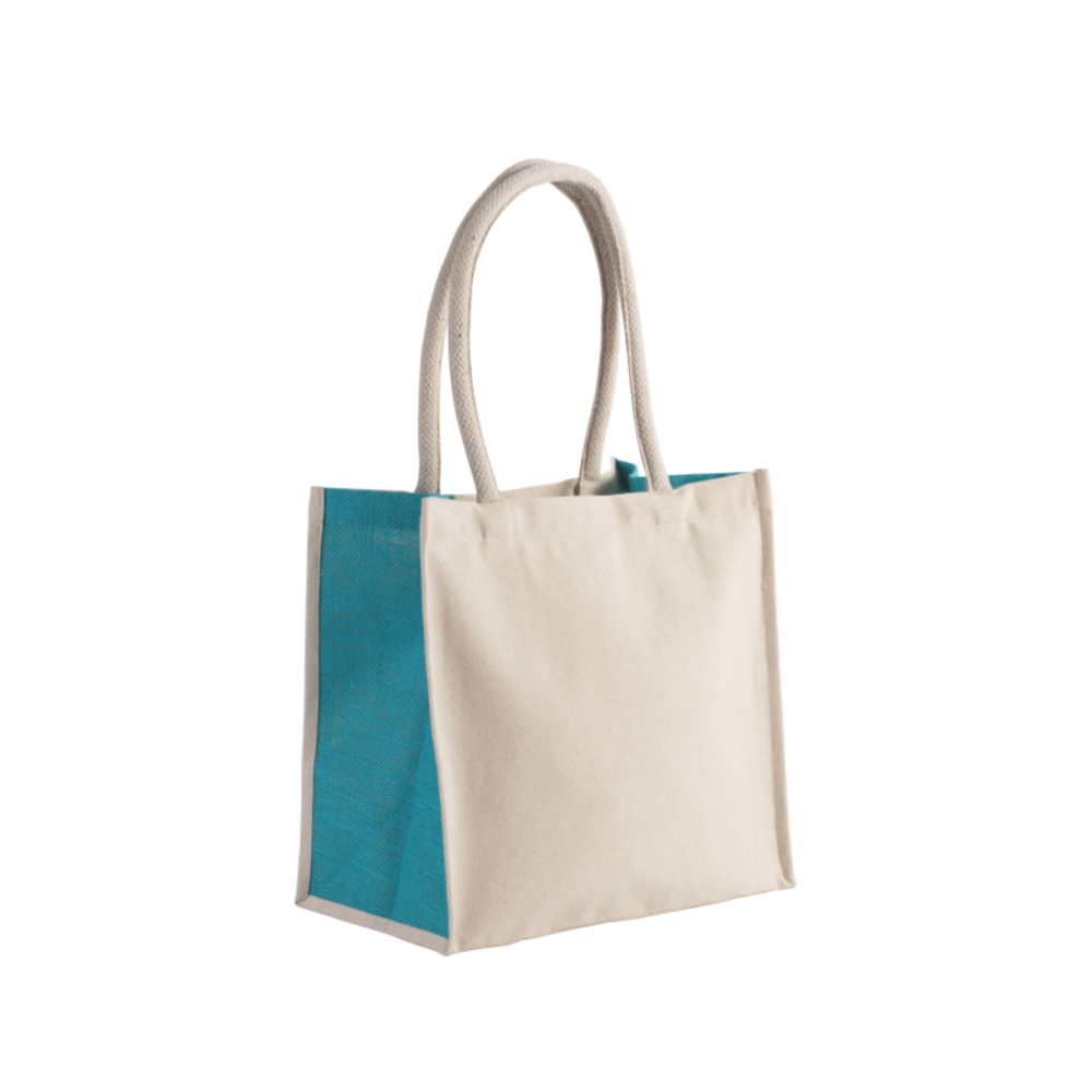 Sacosa de cumparaturi din bumbac cu clinuri laterale contrastante, 310 g/m2, 17 L [2]