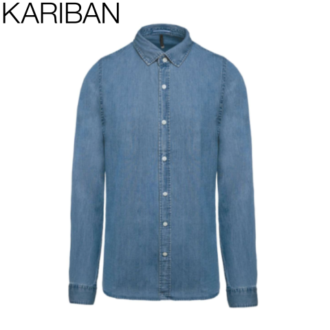 Sorturi & uniforme HoReCa - Camașa denim barbati, 100% bumbac 160 g/m² , Kariban