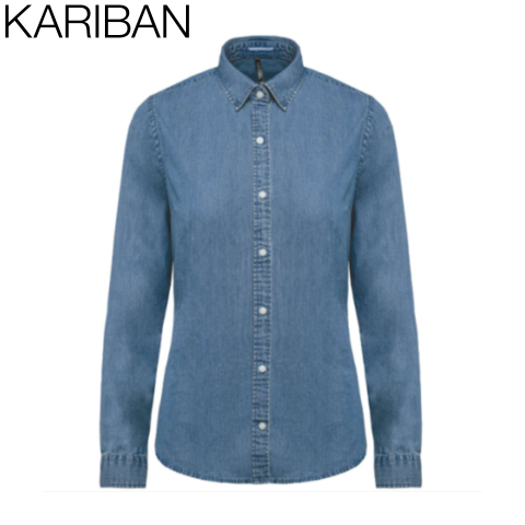 Sorturi & uniforme HoReCa - Camașa denim dama, 100% bumbac 160 g/m² , Kariban