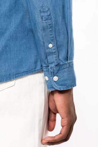 Camașa denim barbati, 100% bumbac 160 g/m² , Kariban [2]