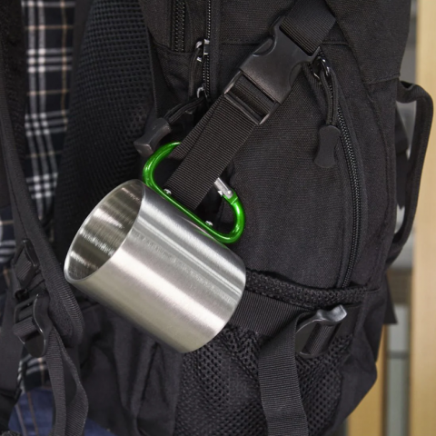 Cana metal inox cu maner verde [1]