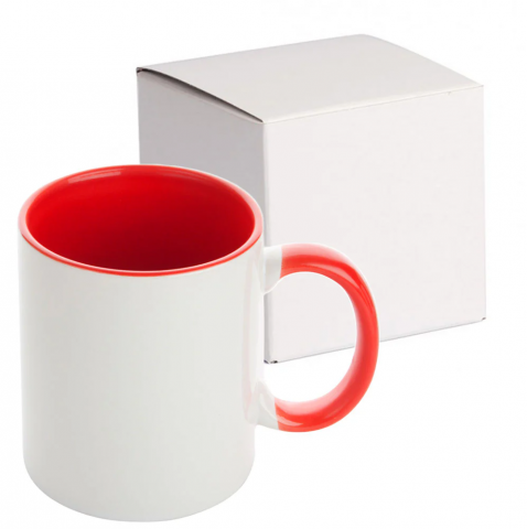 Cani - Cana ceramica cu maner si interior colorat , 330 ml