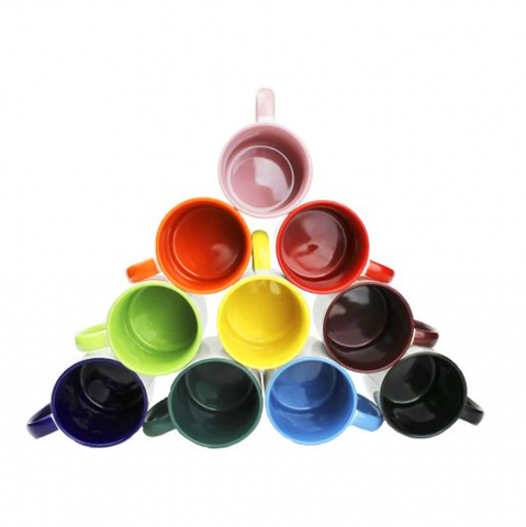Cana ceramica cu maner si interior colorat , 330 ml [1]