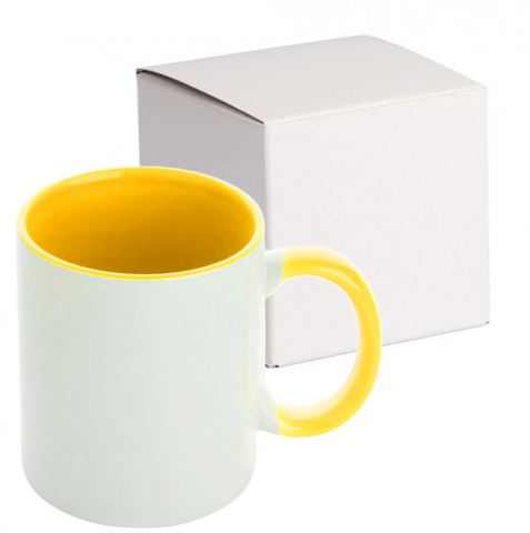 Cana ceramica cu maner si interior colorat , 330 ml [4]