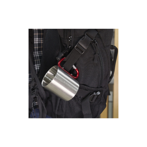 Cana metal inox cu maner rosu [2]