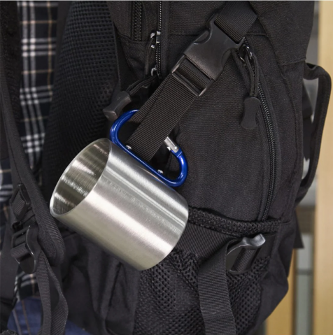Cana metal inox cu maner albastru [1]