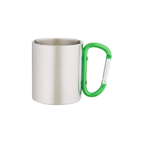 Obiecte promotionale - Cana metal inox cu maner verde