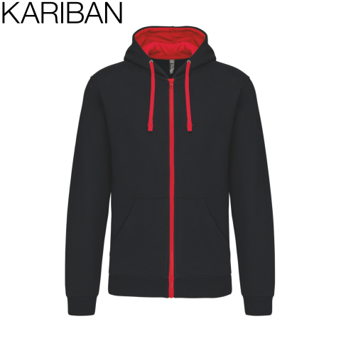 Hanorace & bluze personalizate - Hanorac barbati zipp, 80% bumbac pieptănat / 20% poliester,280 g/m², Kariban