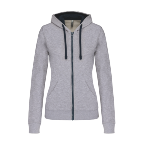 Hanorac dama zipp, 80% bumbac pieptănat / 20% poliester,280 g/m², Kariban [1]