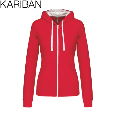Hanorace & bluze personalizate - Hanorac dama zipp, 80% bumbac pieptănat / 20% poliester,280 g/m², Kariban
