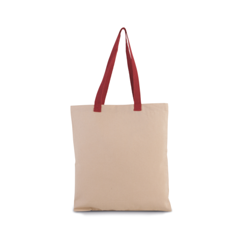 Sacosa clasica pentru cumparaturi, din panza de bumbac, manere contrastante [2]