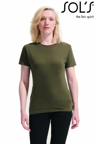 Tricou clasic dama SOL'S, 100% bumbac semi-pieptănat, 150 g/m² [2]