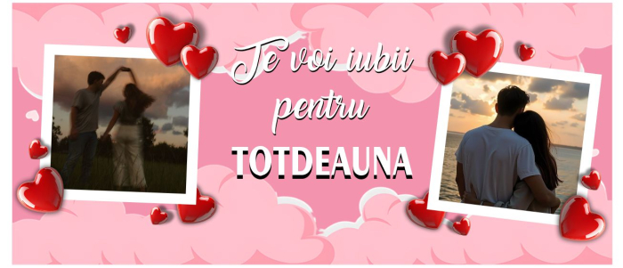 Cana personalizata "Te voi iubii pentru totdeauna " cu 2 imagini [3]