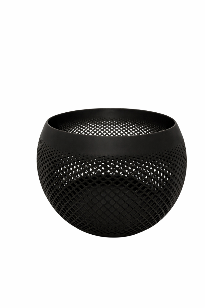 Bol Decorativ Cu Design Mesh Modern Negru mat, Bol Snacks Din Plastic PLA Printare 3D, Bol Decorativ Pentru Bomboane Si Gustari, Bol Snacks Usor Si Rezistent Pentru Bucatarie Living Sau Coffee Corner [4]
