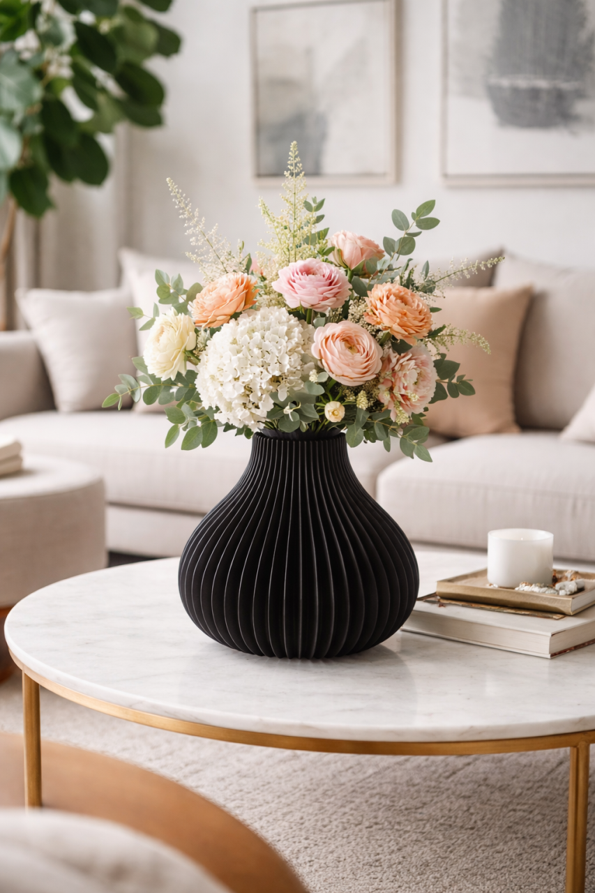 Vaza decorativa neagra cu design modern [3]