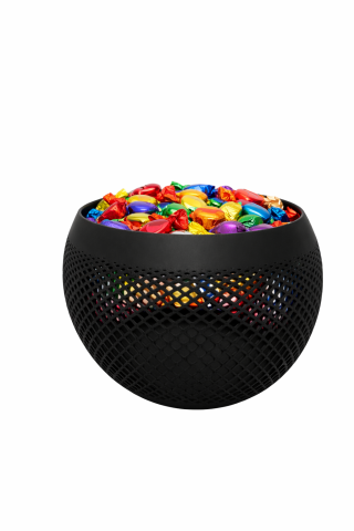 Vaze și boluri - Bol Decorativ Cu Design Mesh Modern Negru mat, Bol Snacks Din Plastic PLA Printare 3D, Bol Decorativ Pentru Bomboane Si Gustari, Bol Snacks Usor Si Rezistent Pentru Bucatarie Living Sau Coffee Corner