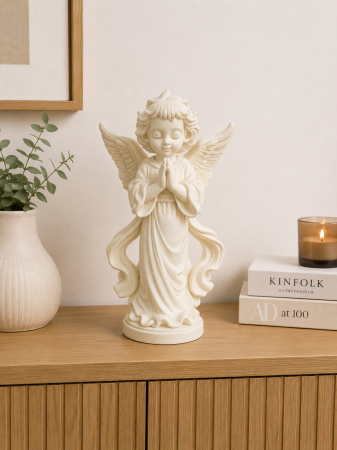Decorațiuni pentru casă - Statueta decorativa Inger Pazitor printata 3D alb