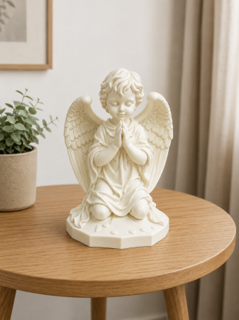 Decorațiuni pentru casă - Statueta decorativa Inger Pazitor printata 3D alb