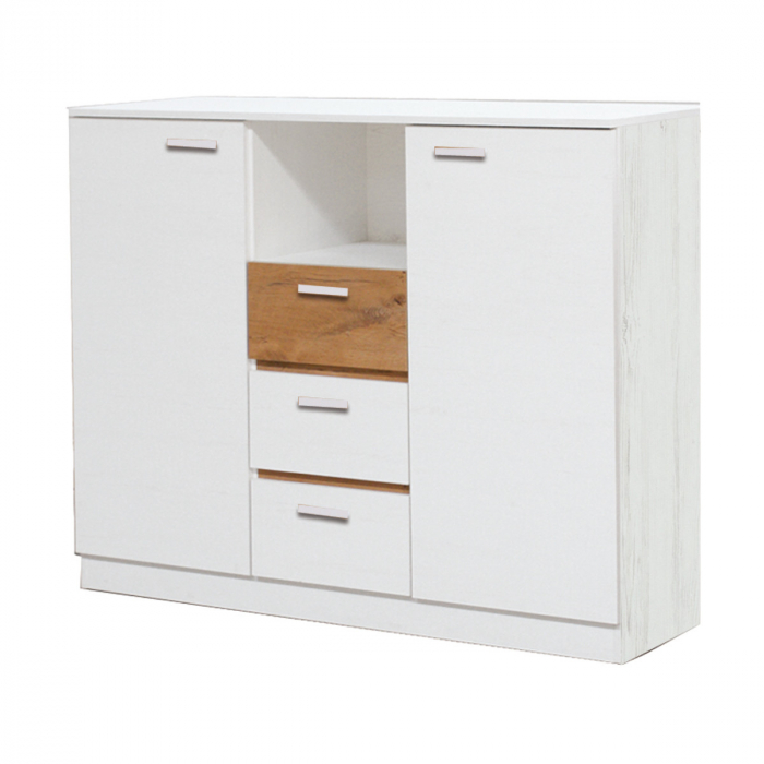 Comoda alb andersen/stejar lancelot, 130 cm, EF1K, Effect [1]