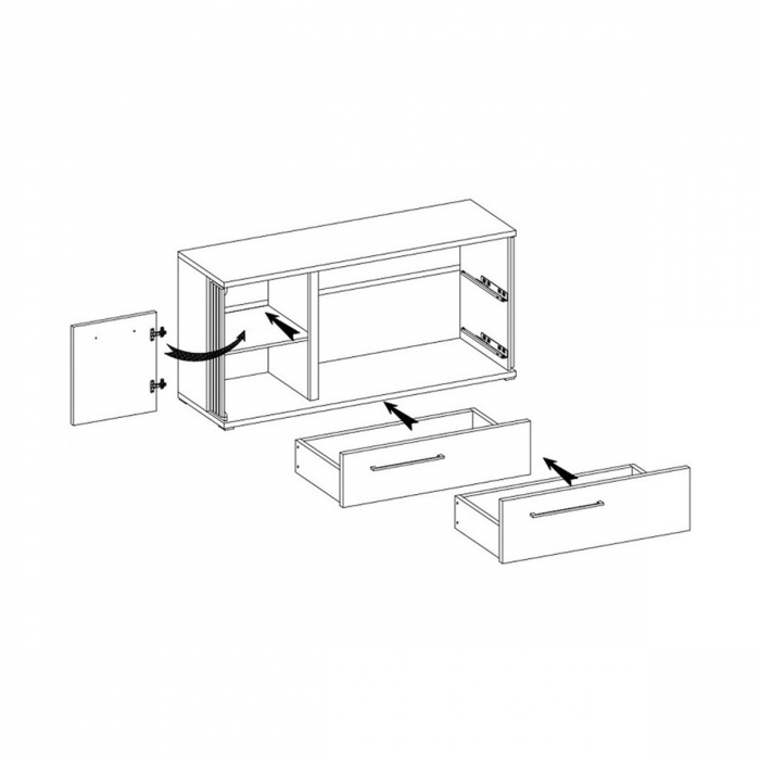 Comoda TV stejar artizan/negru, 150 cm, ML4, Molto [2]