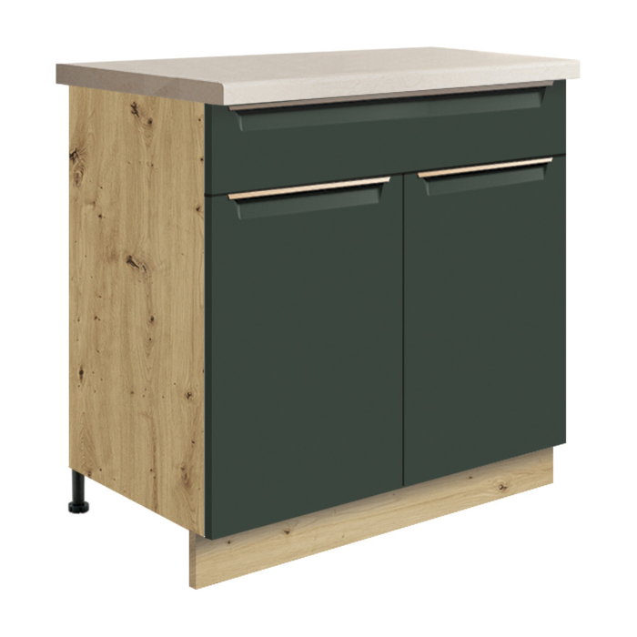 Corp inferior cu 2 usi, sertar si raft, 80 cm, GLA-6D, Glamour Green [1]