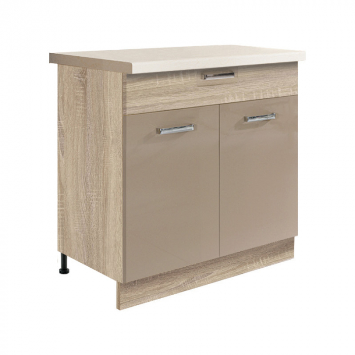 Corp inferior cu 2 usi, sertar si raft, 80 cm, PRE-6D, Premio [1]