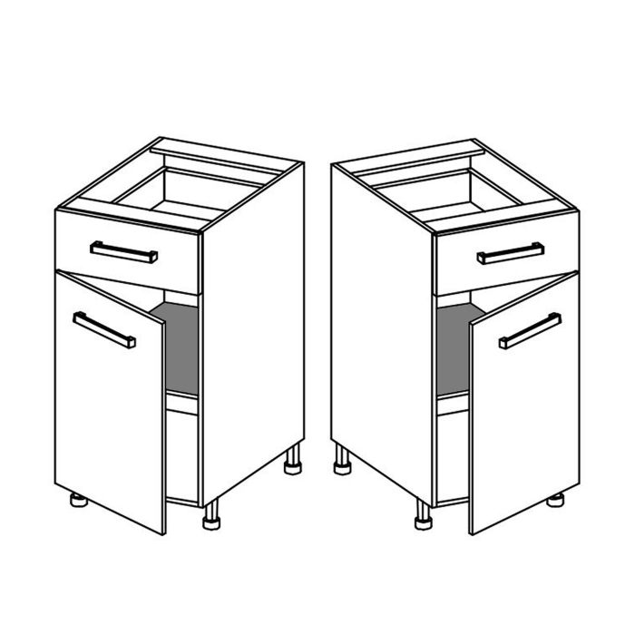 Corp inferior cu sertar si raft, 40 cm, GLA-2D, Glamour Green [4]