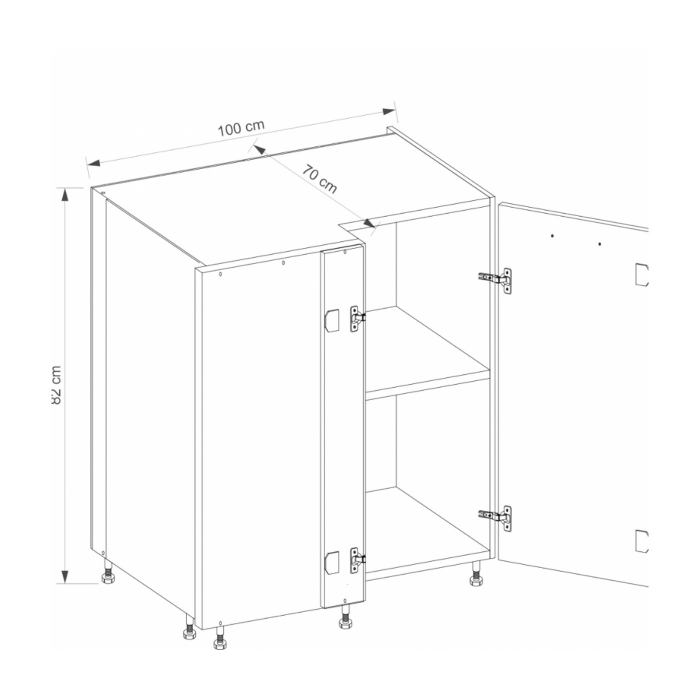 Corp inferior pe colt, 100x70 cm, pe partea dreapta, SM-14D P, Smart Congo [2]