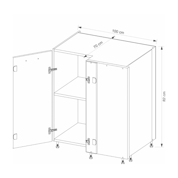 Corp inferior pe colt, 70X100 cm, pe partea stanga, GLA-15D L, Glamour Green [2]
