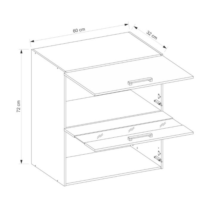 Corp suspendat cu 2 usi, 60 cm, GLA-40G, Glamour Green [3]