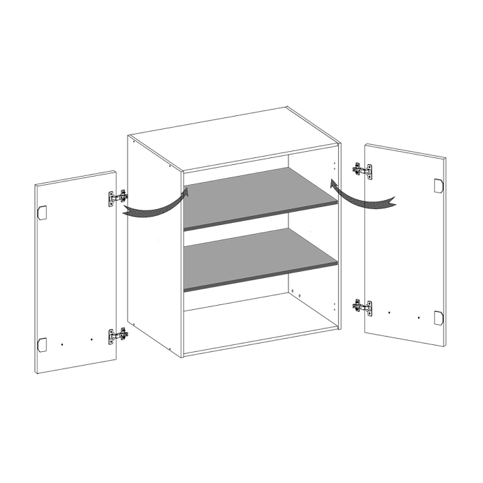 Corp suspendat cu 2 usi si 2 rafturi, 80 cm, GLA-43G, Glamour Green [4]