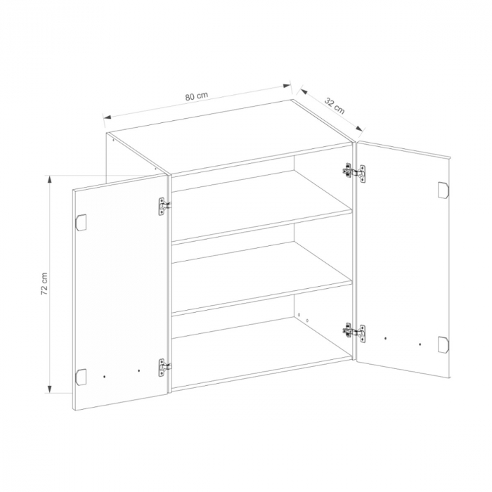 Corp suspendat cu 2 usi si 2 rafturi, 80 cm, SM-43G, Smart Congo [2]