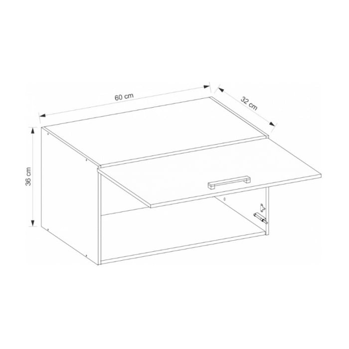 Corp suspendat cu o usa, 60 cm, GLA-36G, Glamour Green [3]