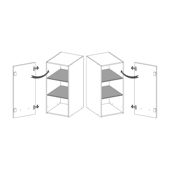 Corp suspendat cu o usa si raft, 30 cm, GLA-30G, Glamour Green [4]