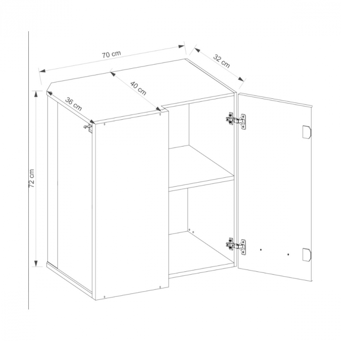 Corp suspendat, pe colt, 70x40 cm pe partea dreapta, SM-45G P, Smart Congo [3]