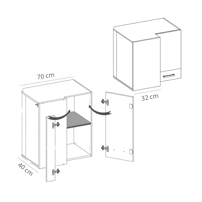Corp suspendat, pe colt, 70x40 cm pe partea dreapta, SM-45G P, Smart Congo [2]