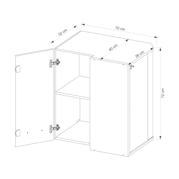 Corp suspendat, pe colt, 70x40 cm pe partea stanga, SM-44G L Smart Congo [3]
